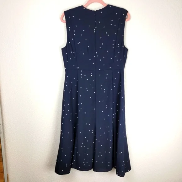 MM. Lafleur Jack Star Jane Midi Dress Sleeveless Navy And White 12 - Picture 3 of 7